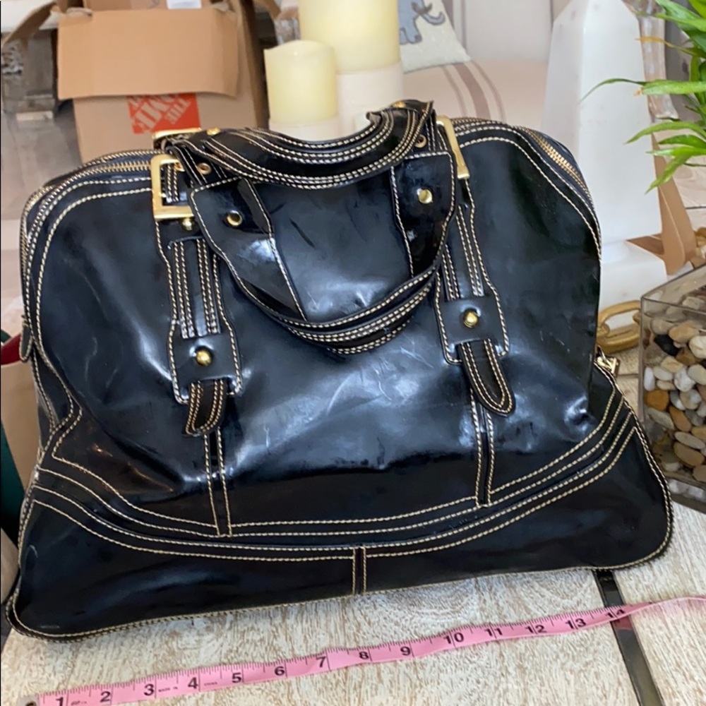 Maxx handbag purse satchel black patent